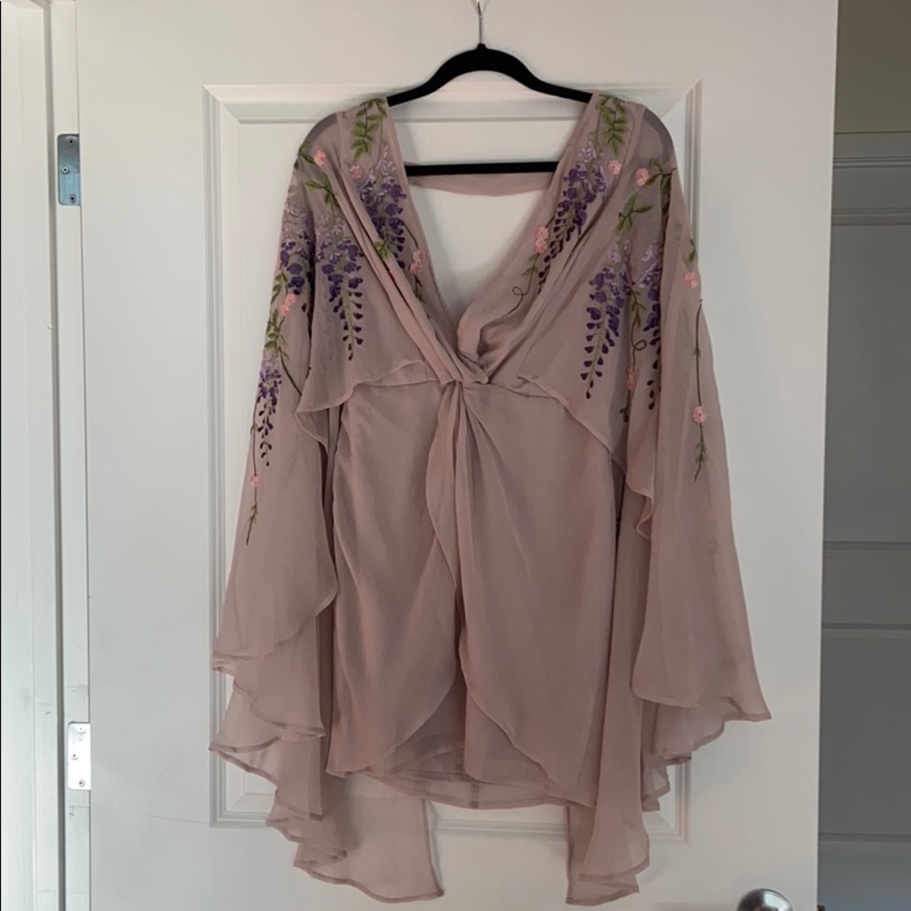 ASOS mini cape dress with embroidery